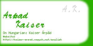 arpad kaiser business card